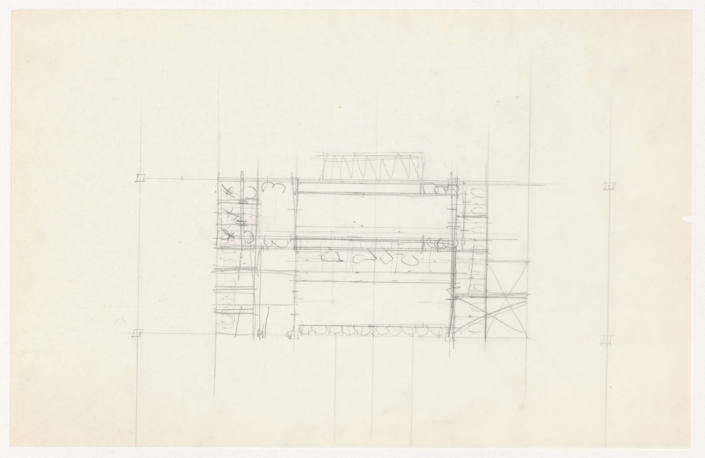 Partial sketch plan for the Metallurgy Building, Illinois Institute of Technology, Chicago