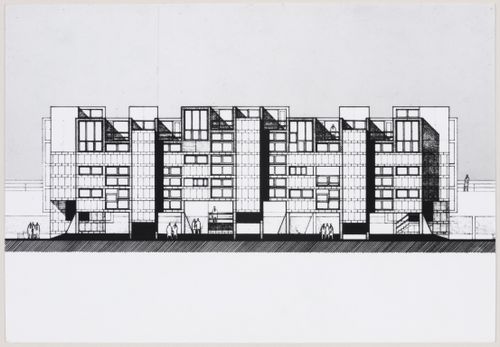 Churchill College, University of Cambridge, Cambridge, England: photograph of elevation