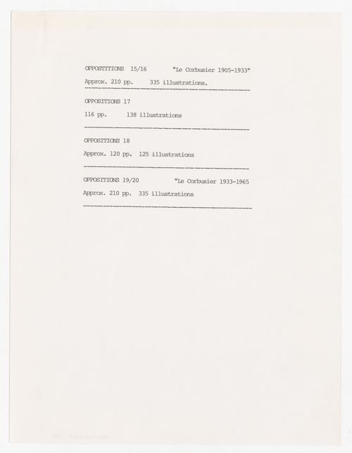 Content for Opositions Journal issues 15, 16, 17, 18, 19, and 20