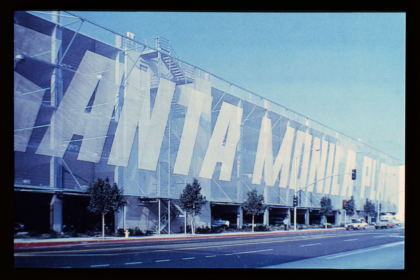 Slide of a photograph of Santa Monica Place, Santa Monica, by Frank Ghery