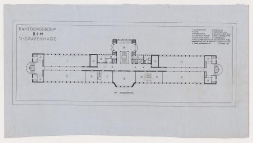 Second floor plan for the Shell Building, The Hague, Netherlands