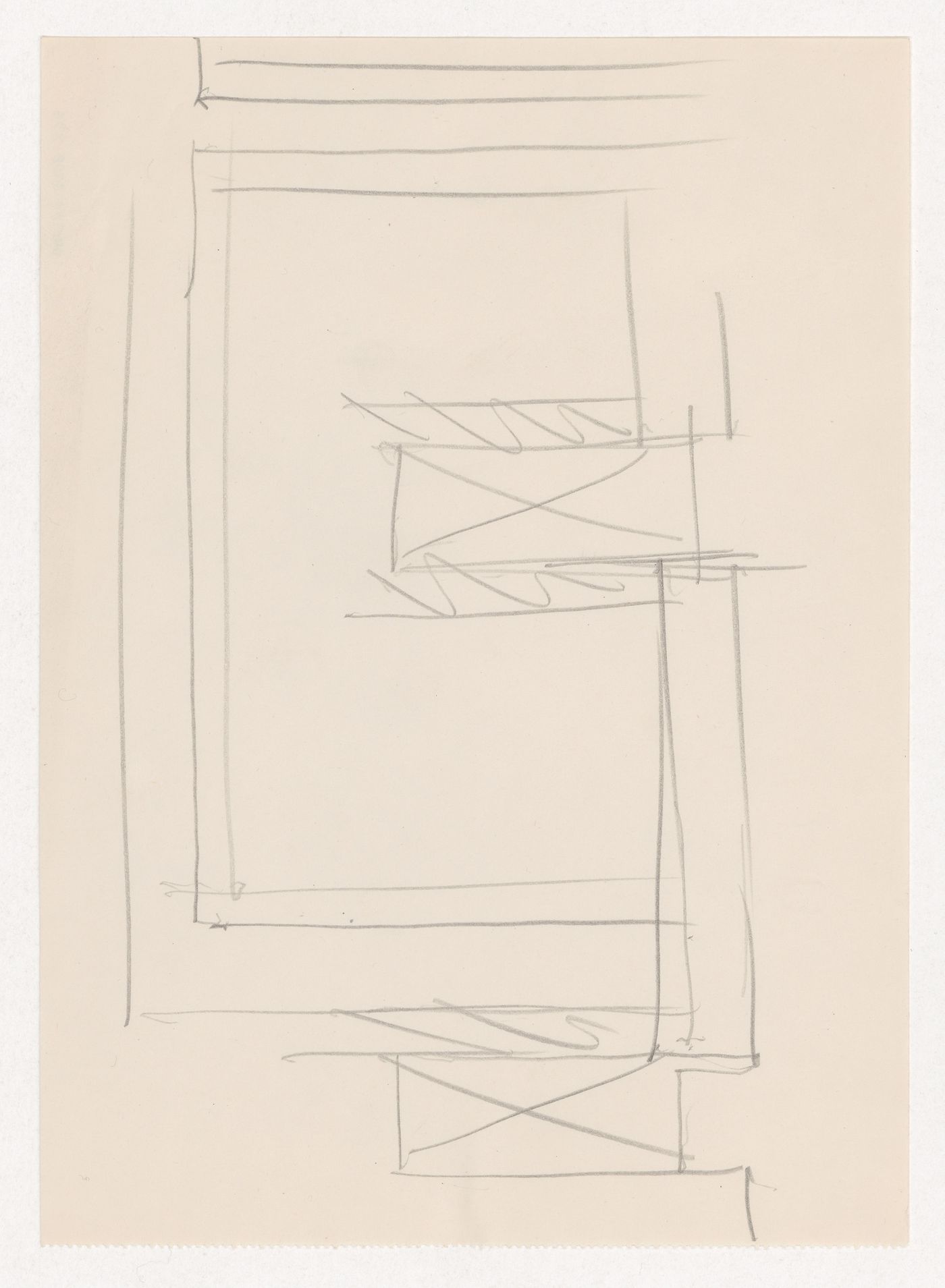 Sketch sectional detail for a window moulding [?] probably for Illinois Institute of Technology