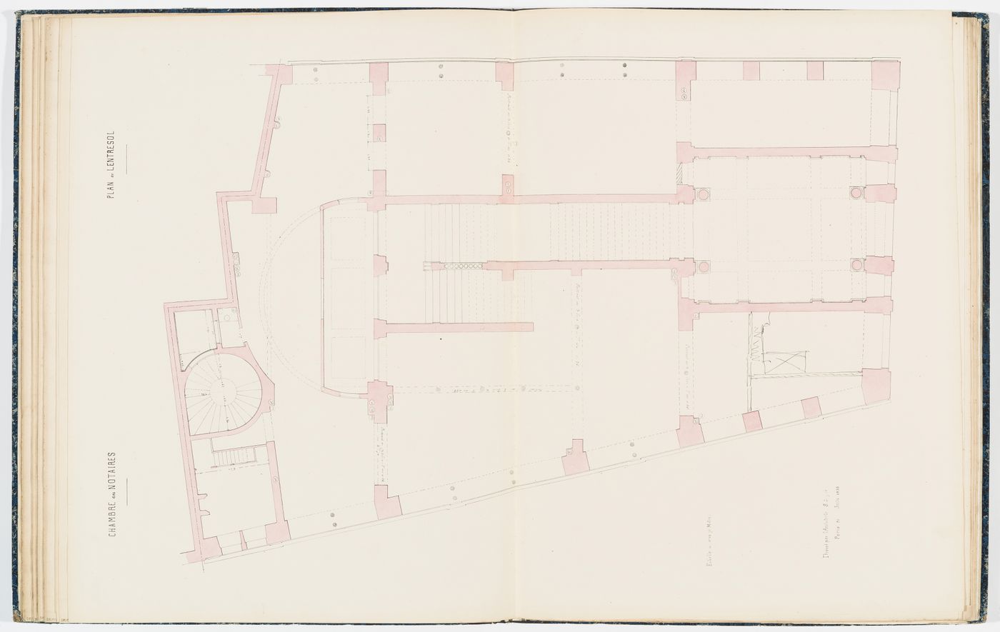 Working drawing for the Chambre des Notaires: Plan for the "entresol"