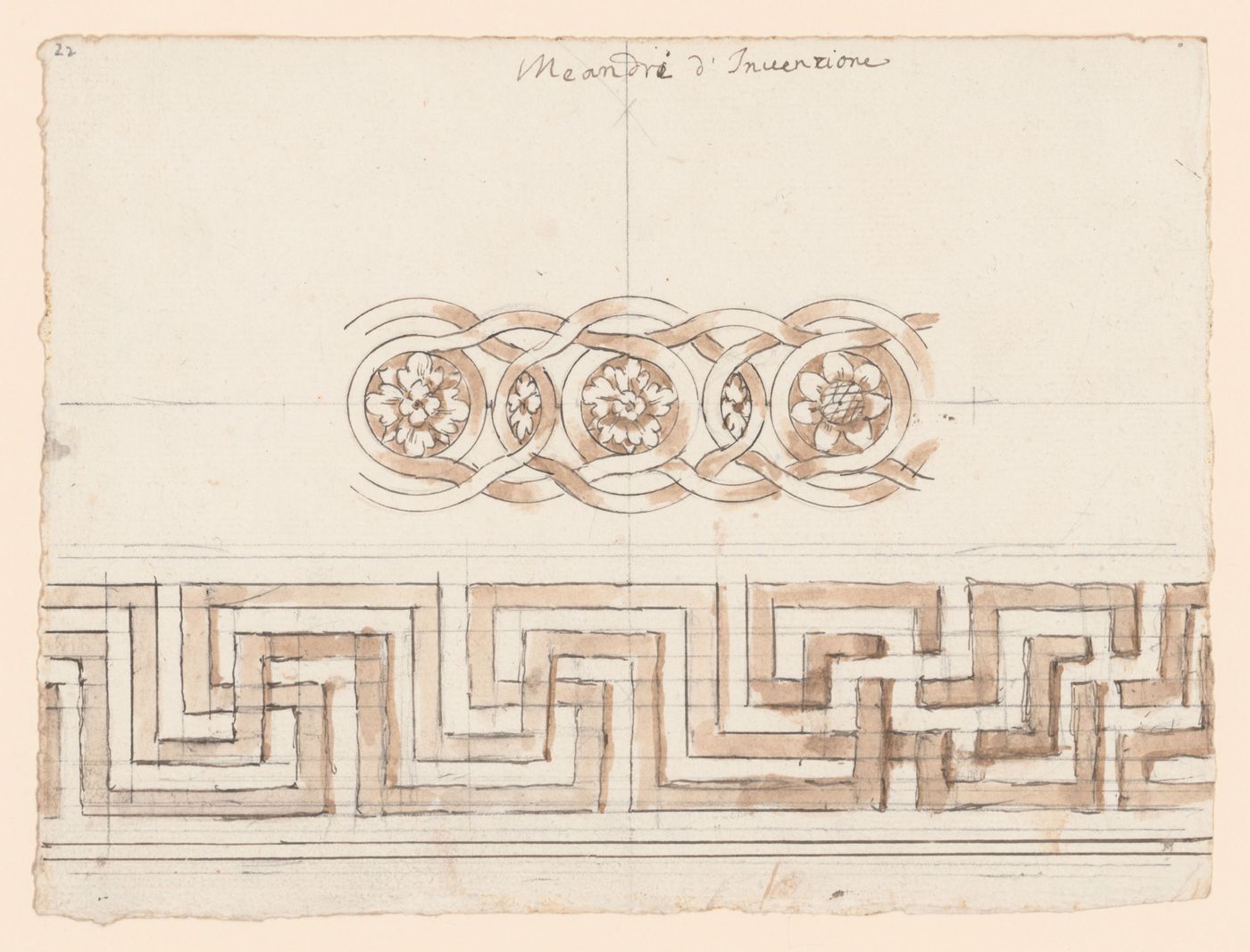 Patterns for a Greek fret and scrollwork