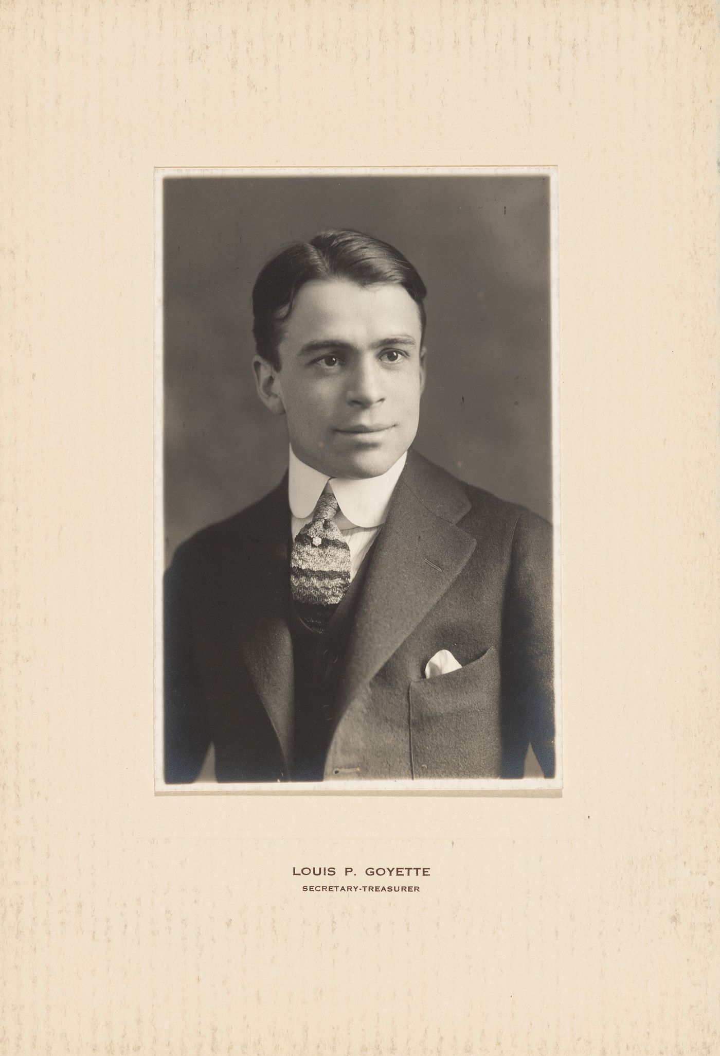 Portrait of Louis P. Goyette, Secretary-Treasurer, Energite Explosives Company