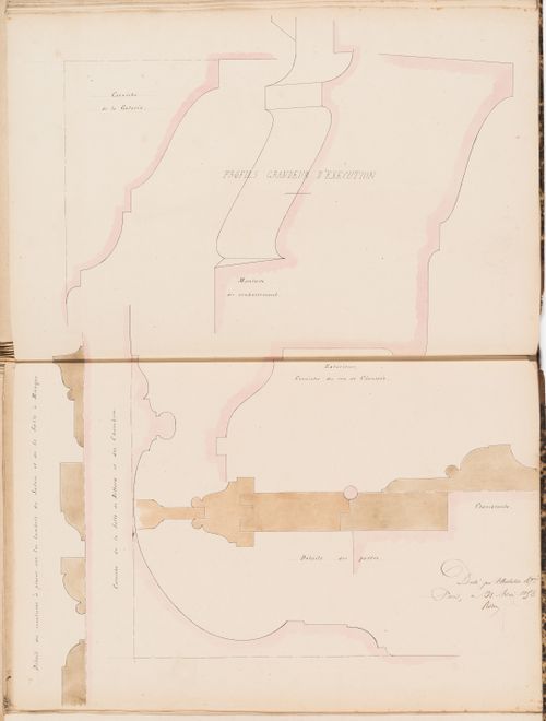 Full-scale profiles for cornices, mouldings, and joinery details for the doors for a country house for Madame de Lescure, Royan