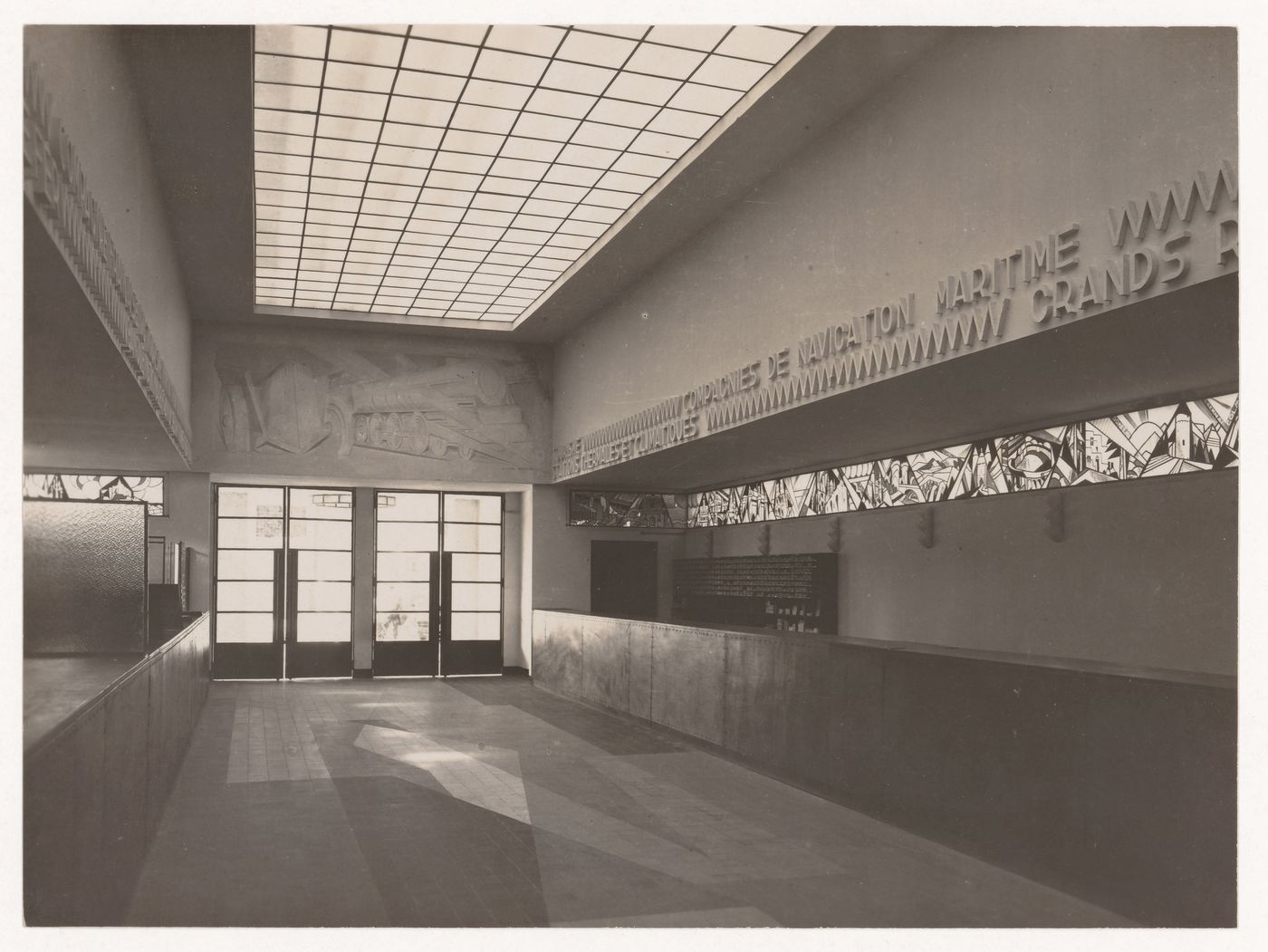 Interior view of entrance of the tourism pavillion, Exposition internationale des arts décoratifs et industriels modernes, Paris, France