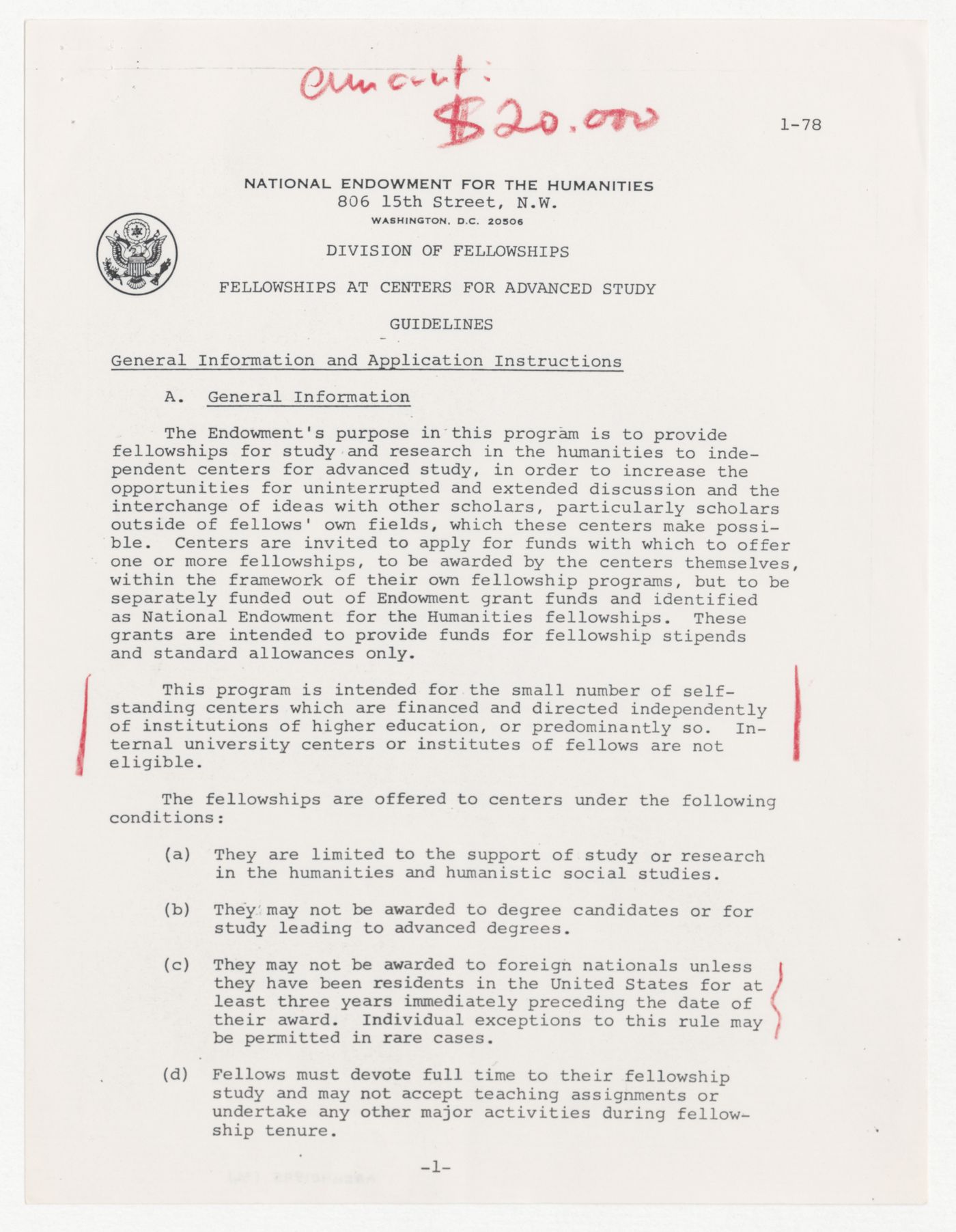 Letter from Nancy A. Crane to Frederieke Taylor with attached application materials for National Endowment for the Humanities (NEH) Fellowship Support program