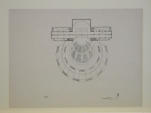 Photograph of a plan for a Red Army Theater, Moscow