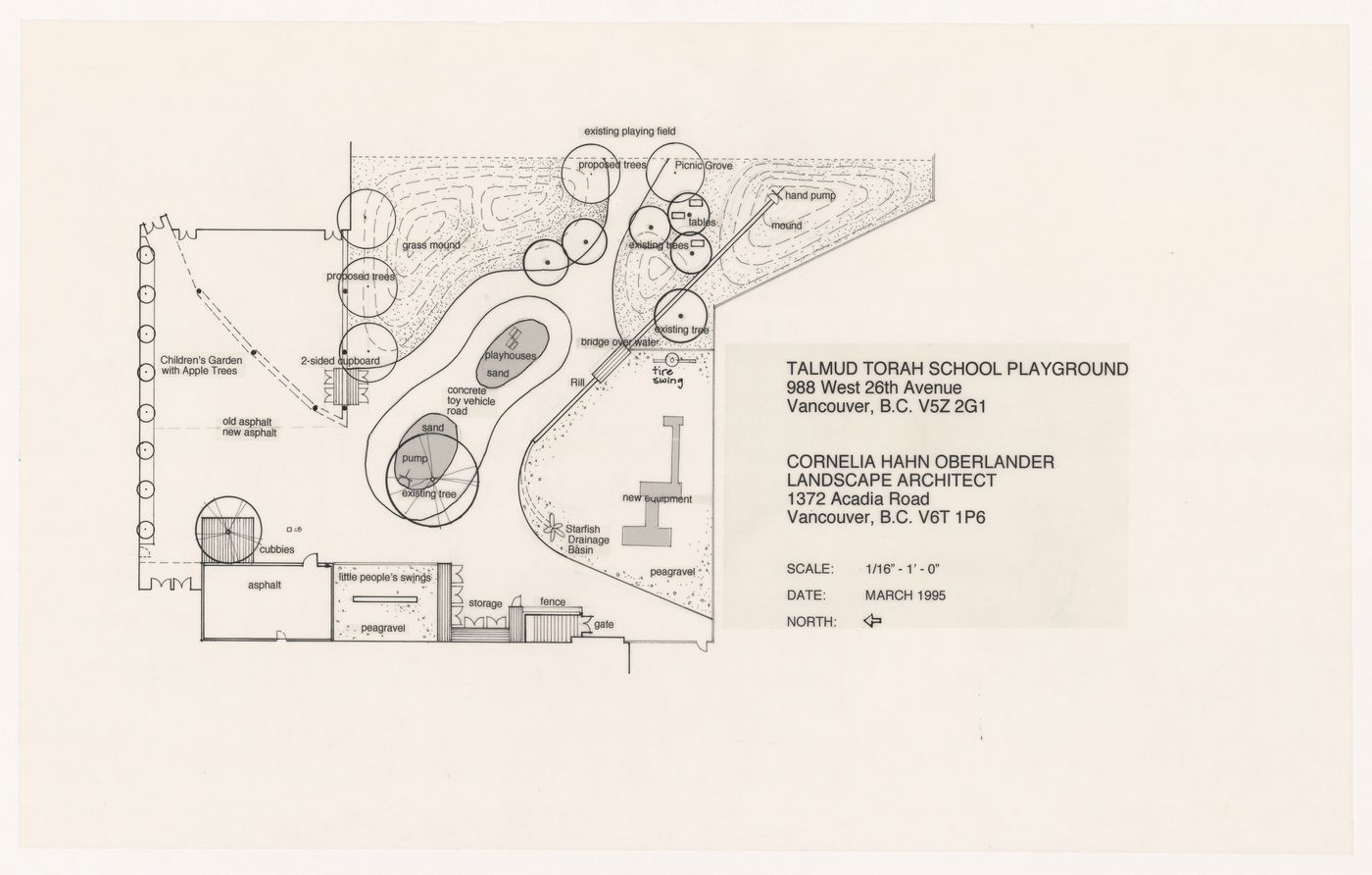 Plan for Talmud Torah School Playground, Vancouver, British Columbia