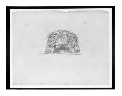 Sketch of the stage and balconies for the Concert Hall, Dresden