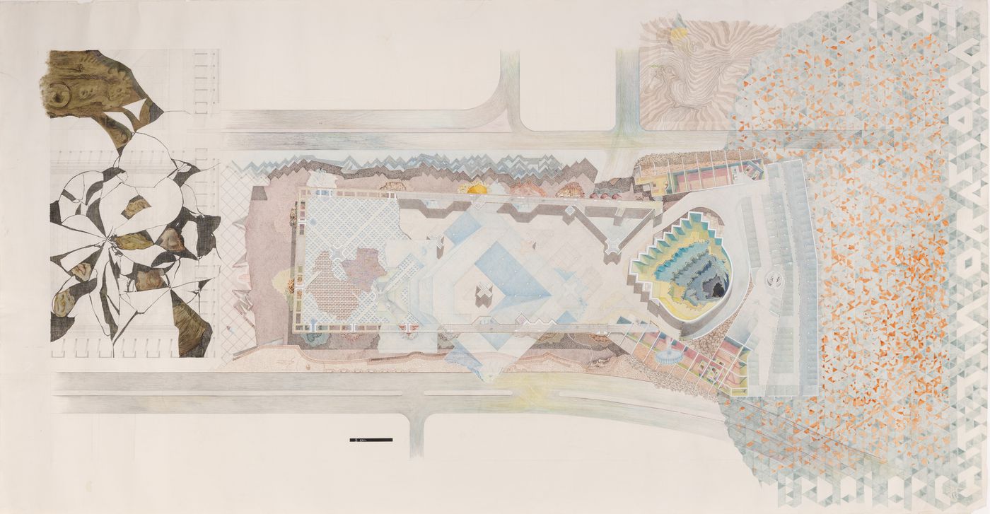 Plan for Pahlavi National Library Competition, Tehran, Iran