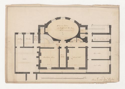 Contract drawing of the cellar level plan for The Wick, Richmond Hill