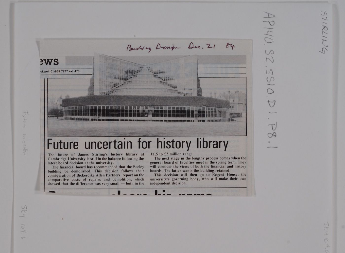 Future uncertain for History Library