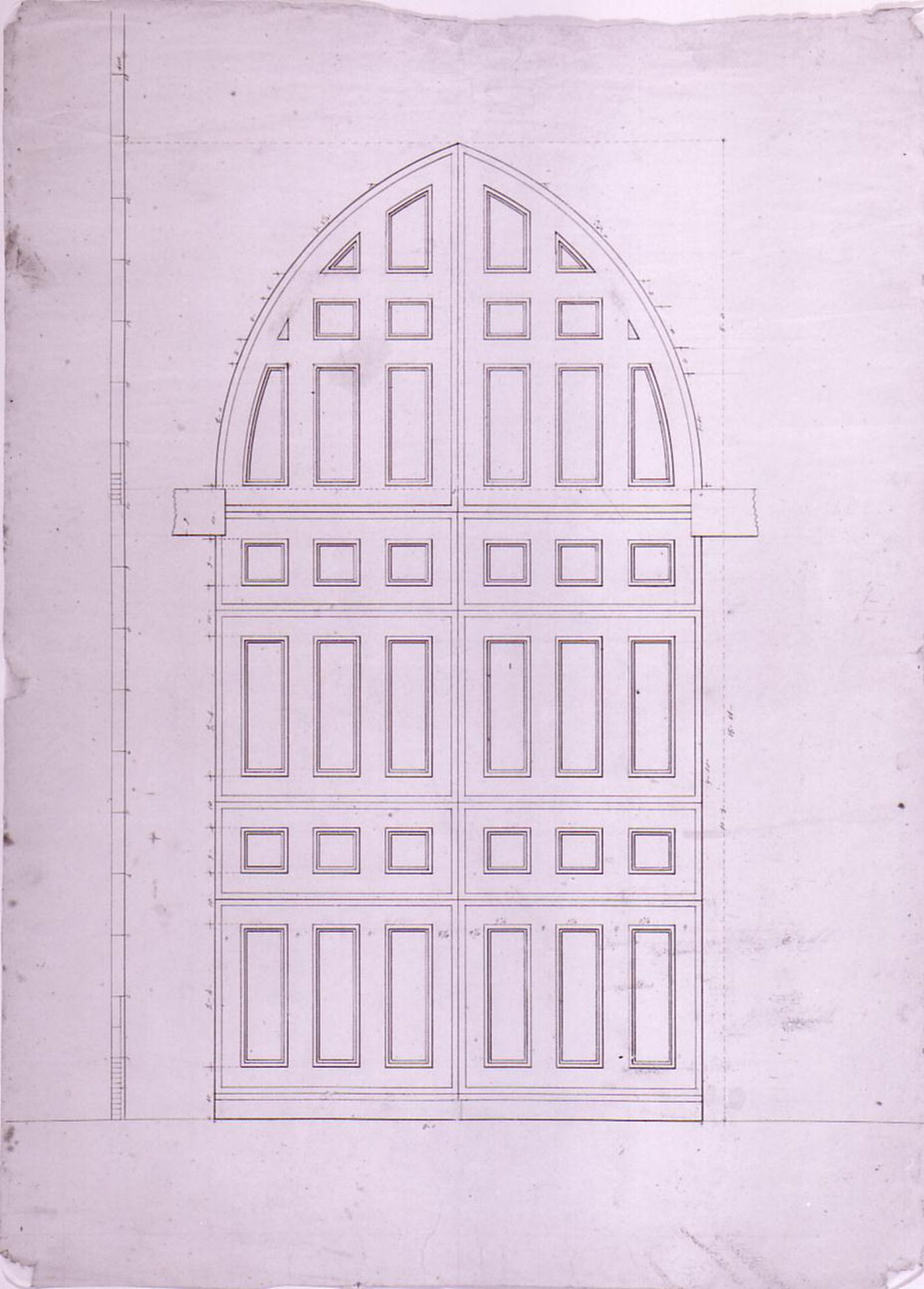 Elevation for a side entrance door for Notre-Dame de Montréal