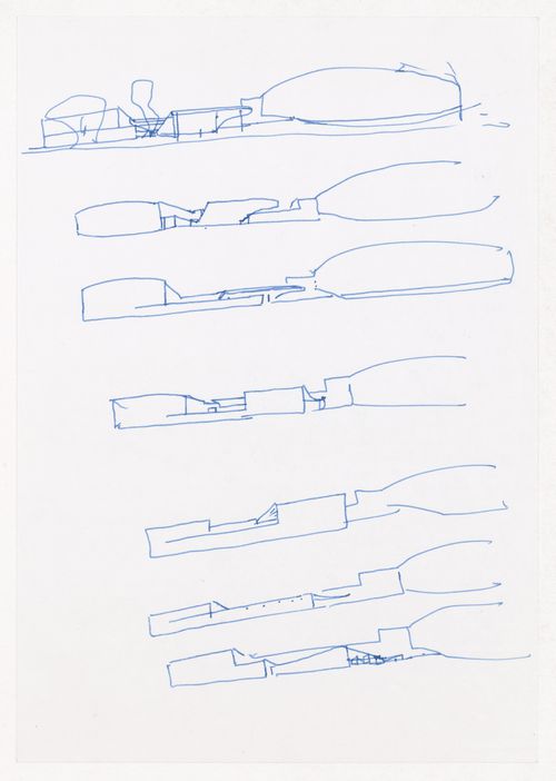 Sketch sections for Pavilhão Multiuso, Vigo, Spain