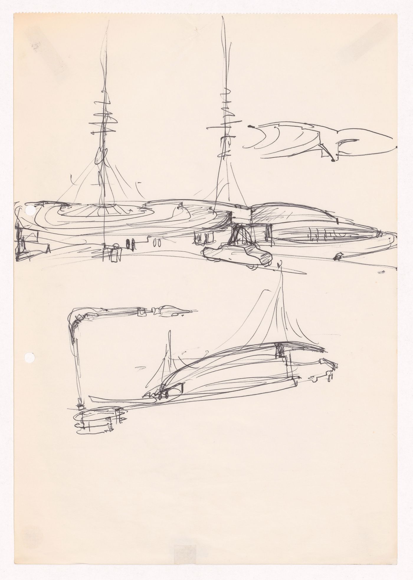 Sketch perspective and detail for Posto de abastecimento da SACOR, Matosinhos, Portugal
