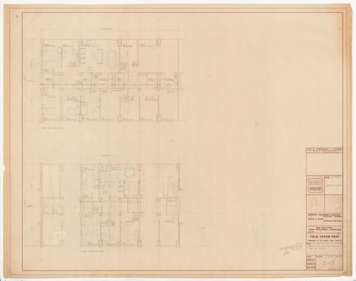 Typical thru floor unit plans for Twin Parks West, Sites R5-7, 10-12, 6, Bronx, New York
