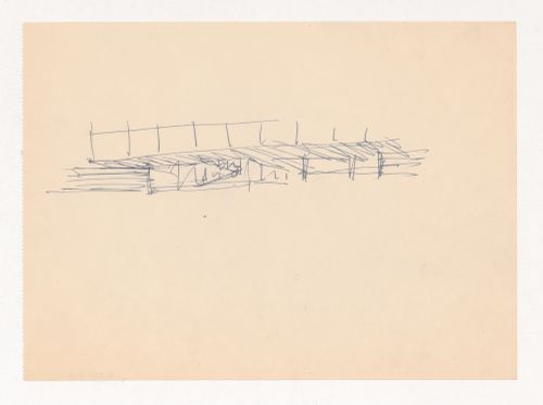 Perspective sketch for a campus building for Illinois Institute of Technology
