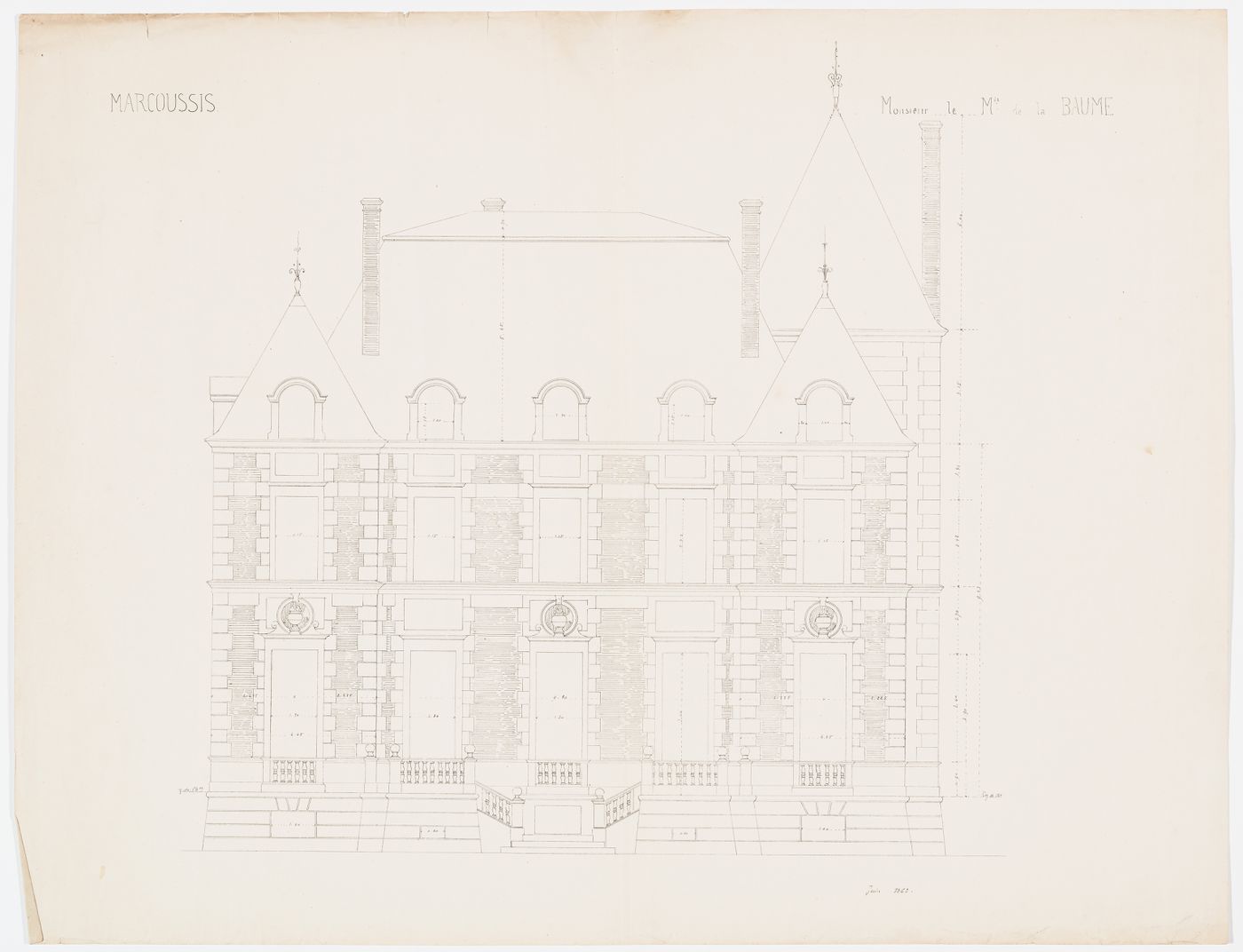 Château de Marcoussis: Front elevation