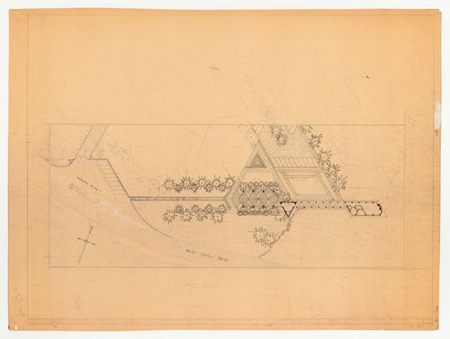 Wayfarers' Chapel, Palos Verdes, California: Preparatory drawing for a site plan