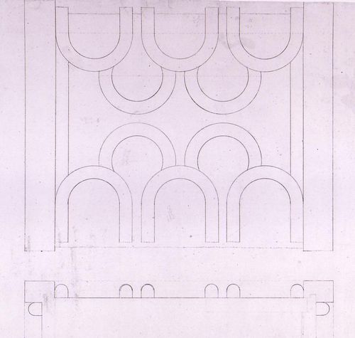 Plan and elevation for decorative details [?] for Notre-Dame de Montréal