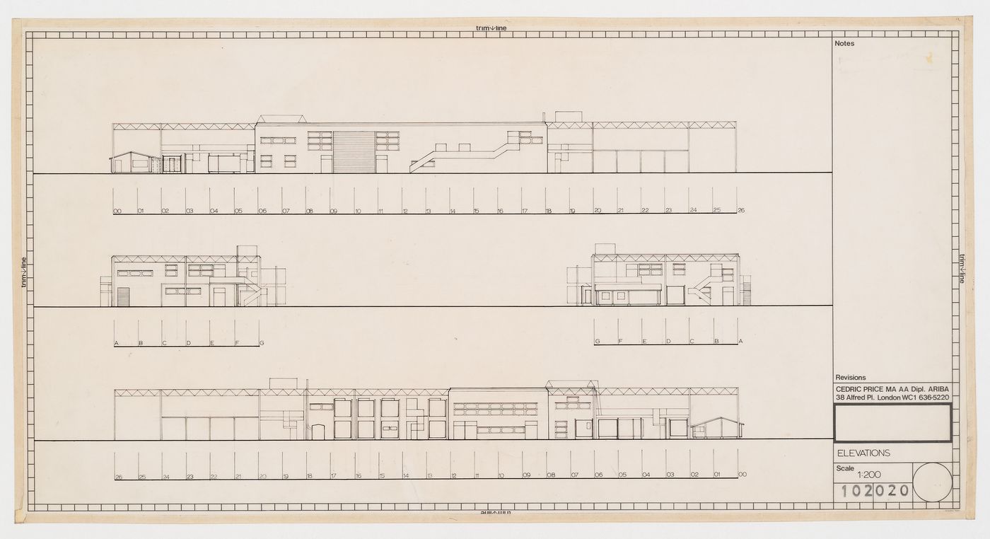 Inter Action Centre, London, England: Elevations and sections