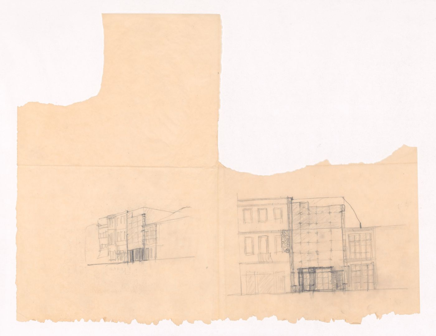 Sketch elevations for Banco Borges & Irmão, Vila do Conde, Portugal