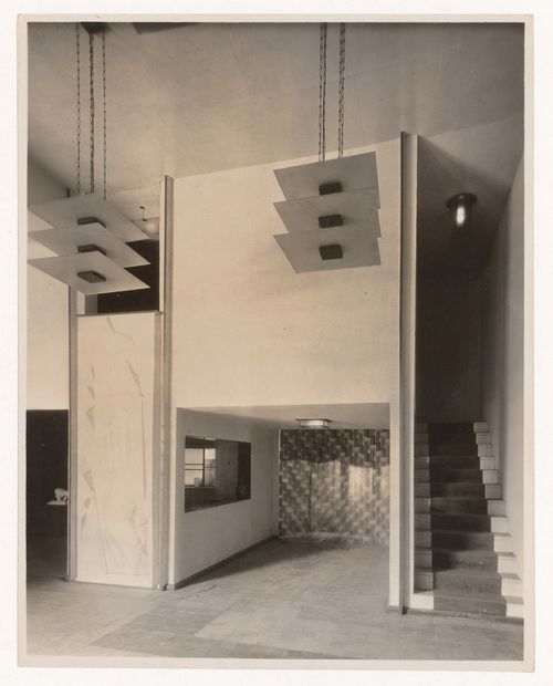 Interior view of a hall in a French embassy, showing a bas-relief sculpture by Henri Laurens, Exposition internationale des arts décoratifs et industriels modernes, Paris, France