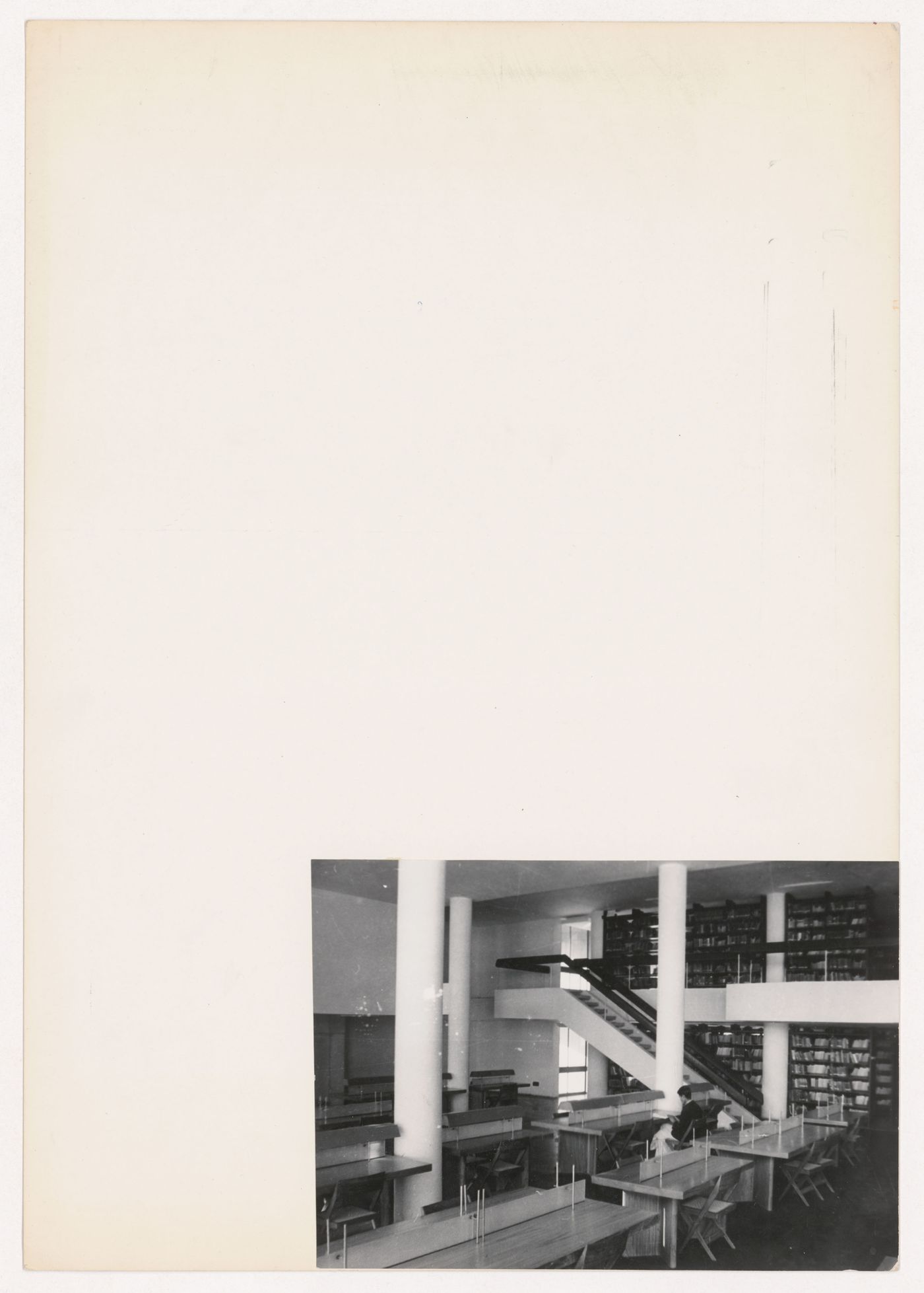 Interior view of the University Library, Panjab University, Sector 14, Chandigarh, India