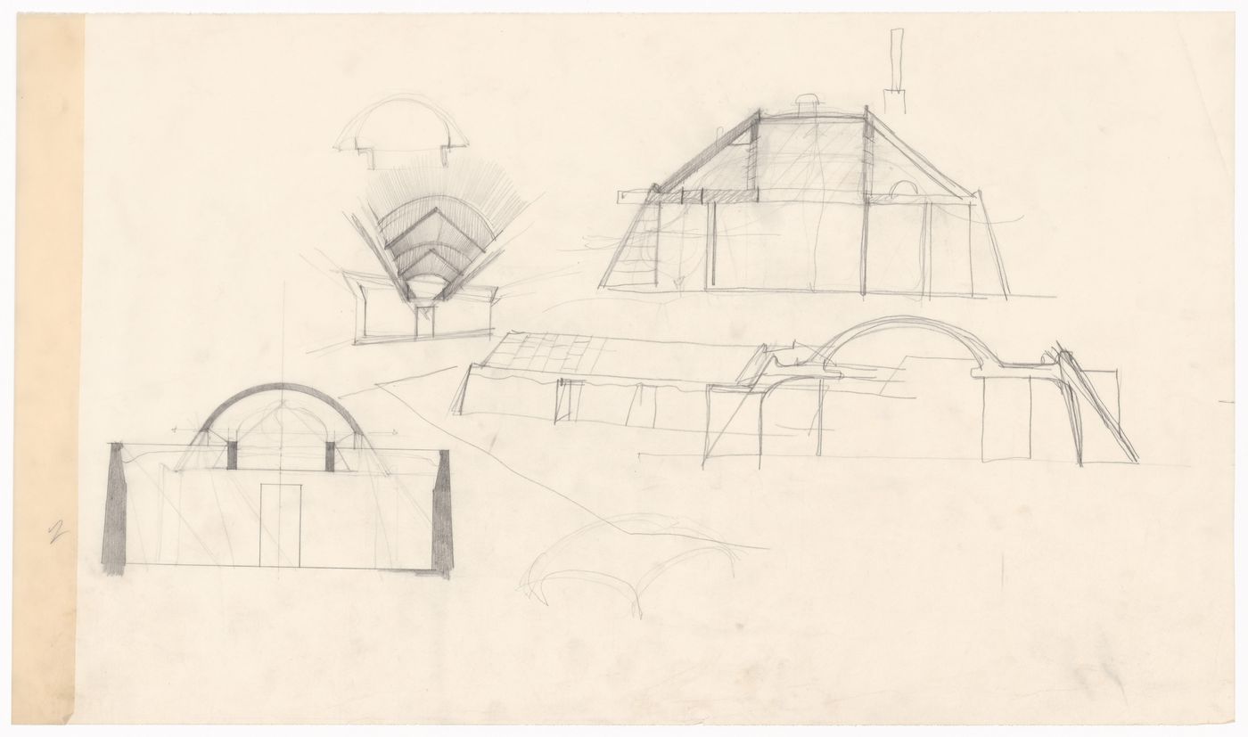 Sections and sketches for Casa Tabanelli, Stintino, Italy