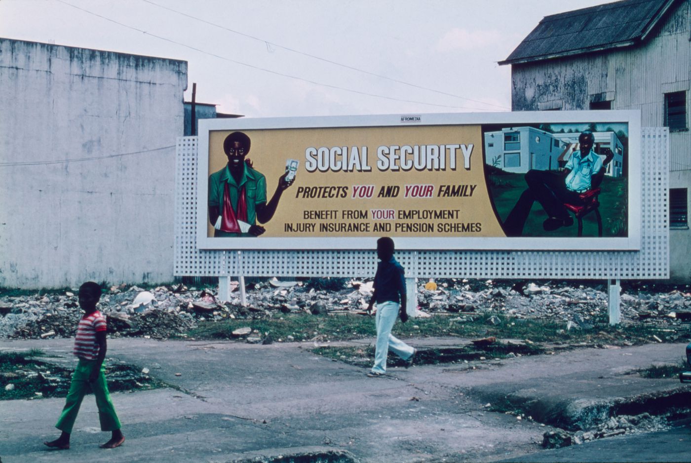View of a sign near a road, Monrovia, Liberia
