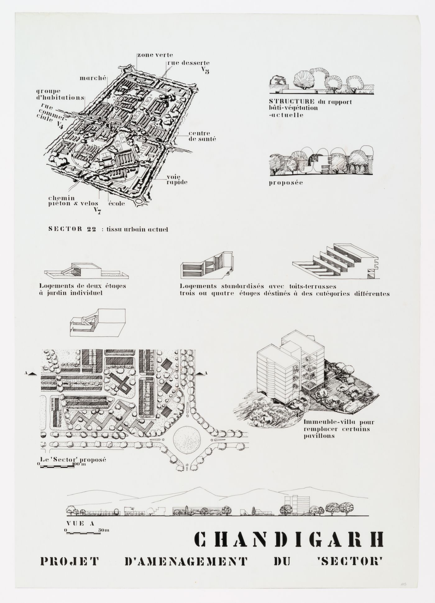 Layout plan for Chandigarh, India