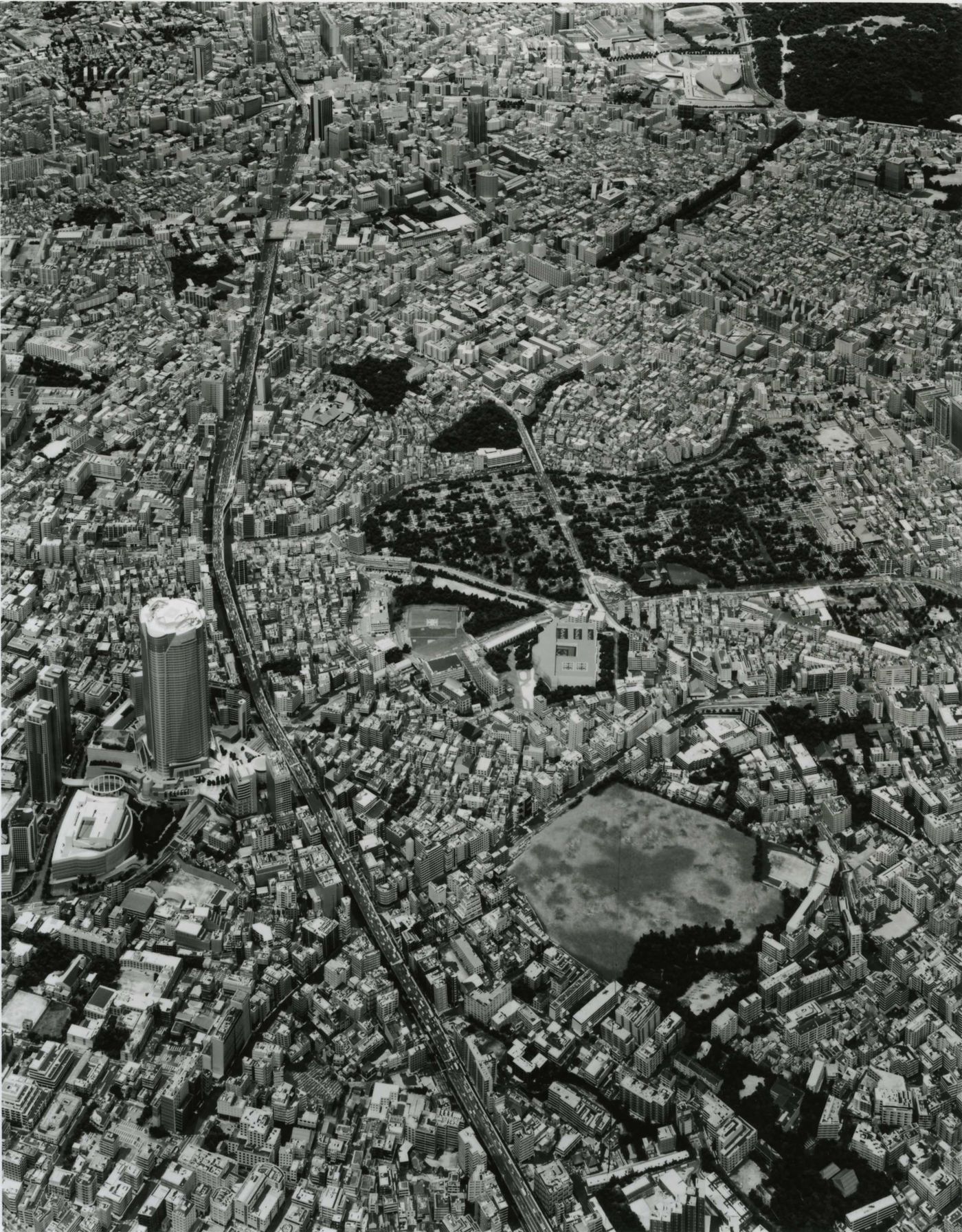 Partial view of the Mori Building's model of Tokyo, Japan