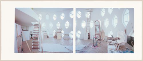 Interior view of the studio in the Melnikov House, Moscow, Russia