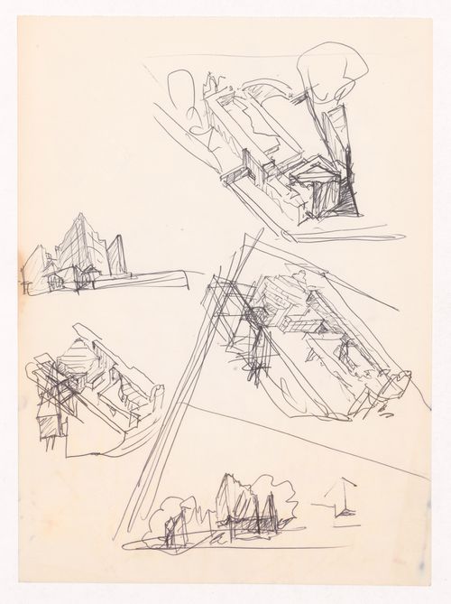 Sketch perspective and axonometric views for Casa Marques Pinto, Porto, Portugal