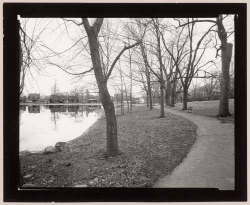 View along Polly Pond towards Third Street, The Andrew Jackson Downing Memorial Park, Newburgh, New York