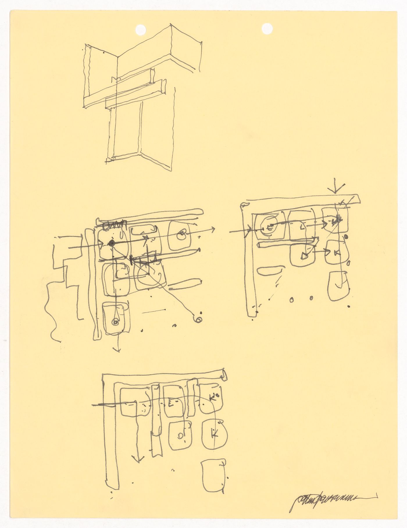 Conceptual sketch, Falk House (House II), Hardwick, Vermont