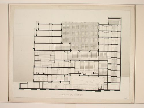 New premises for the Royal Institute of British Architects: Longitudinal section