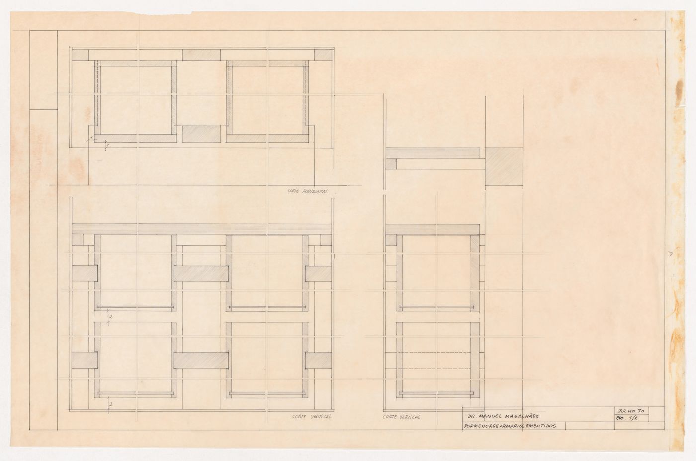 Details for built-in cabinets for Casa Manuel Magalhães, Porto