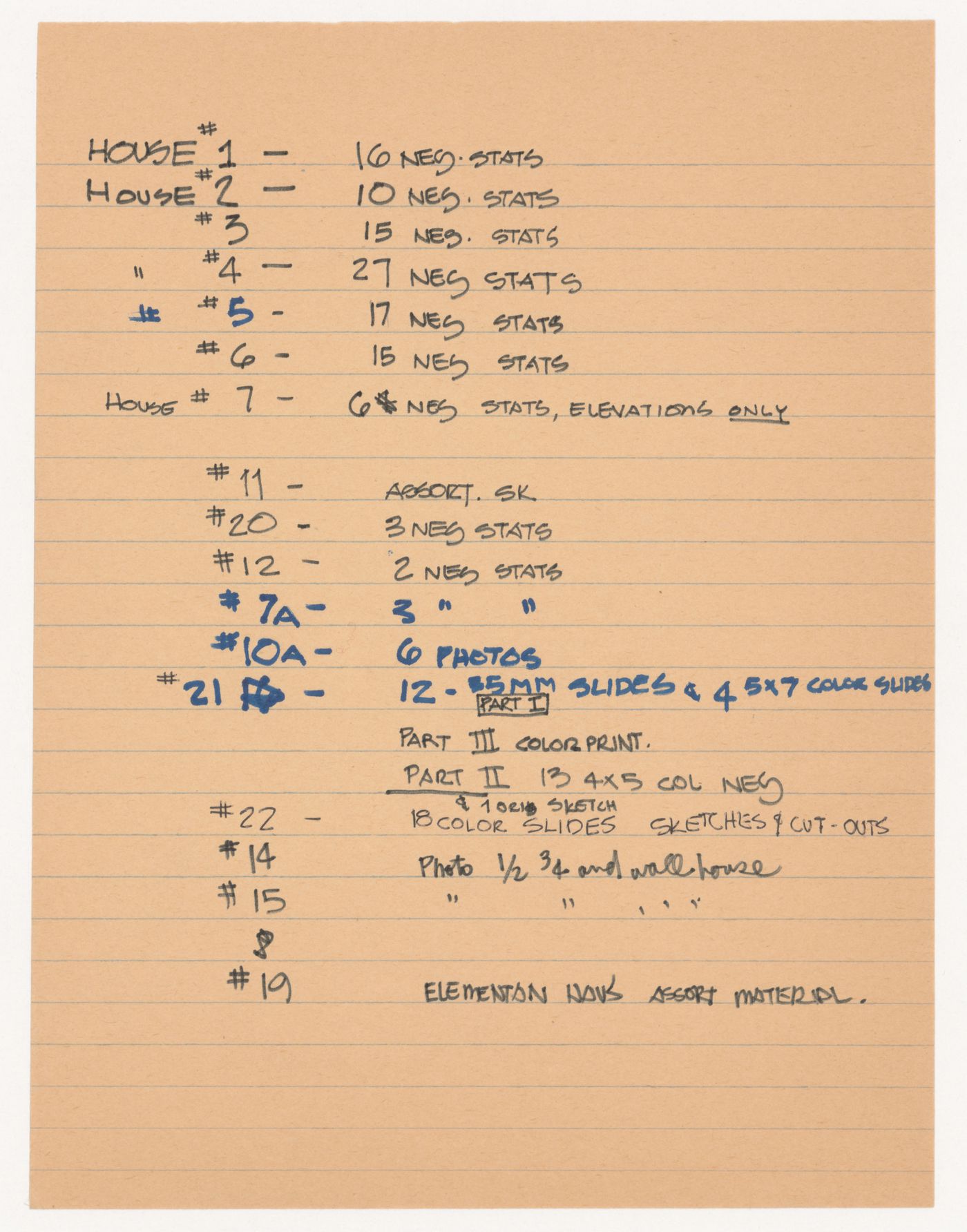 Notes on project documentation (from the project file "Project Chronology")