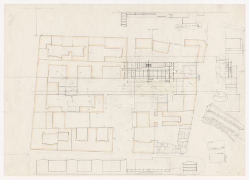 Plan and elevations for Concurso, Block 121, Schlesisches Tor [Competition for Schlesisches Tor residential complex], Berlin