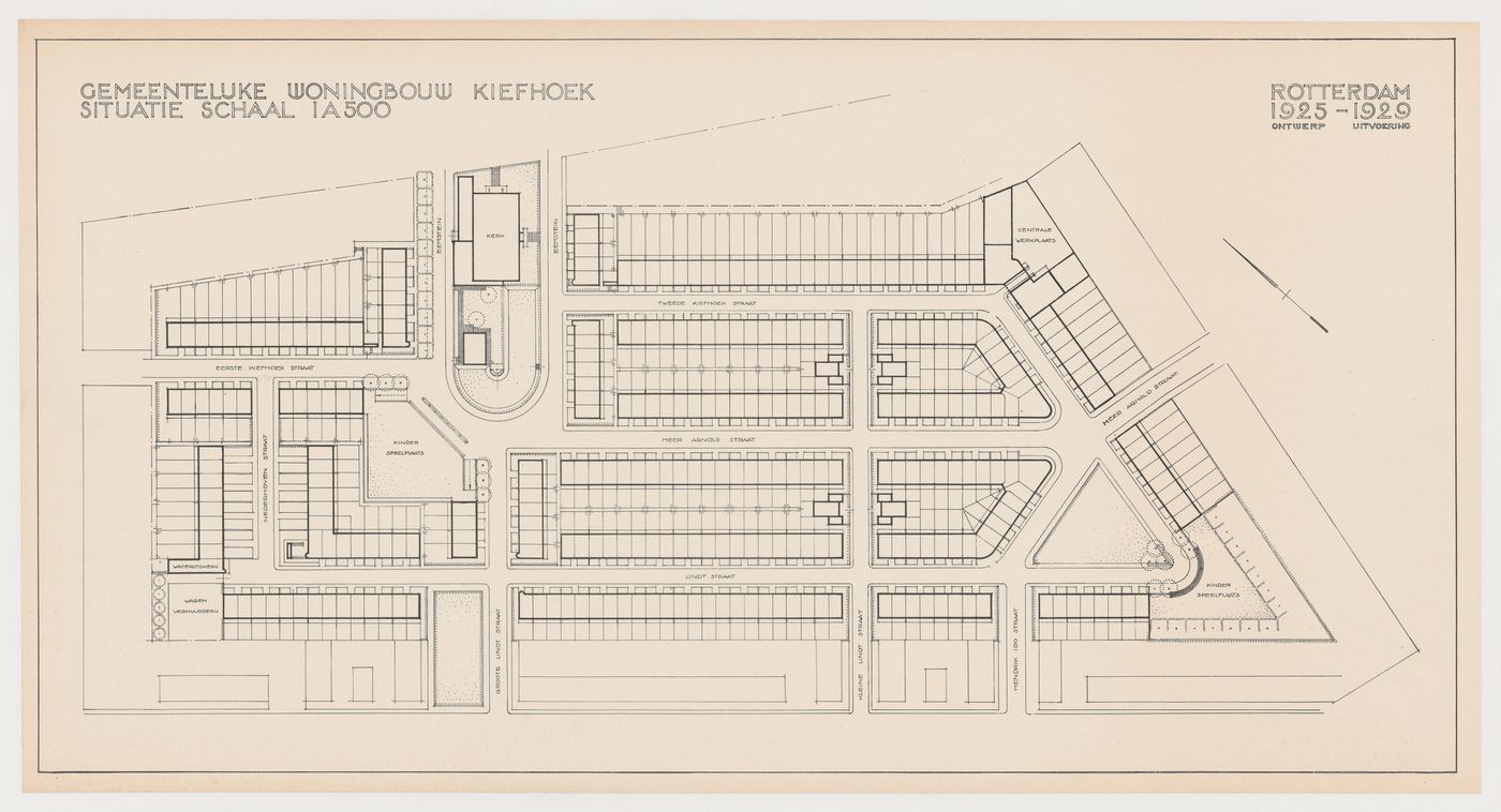 Site plan for Kiefhoek Housing Estate, Rotterdam, Netherlands