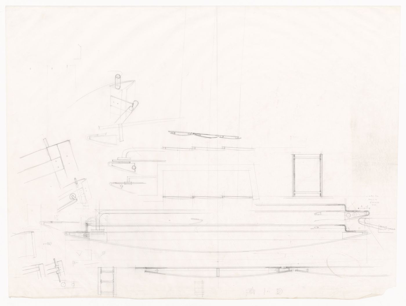 Furnishings details and sketches for Casa Dragone e Paggi, Milan, Italy