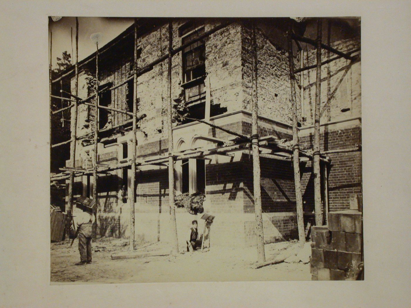 Partial view of Voelas Hall under construction, Pentrefoelas, Denbighshire, Wales