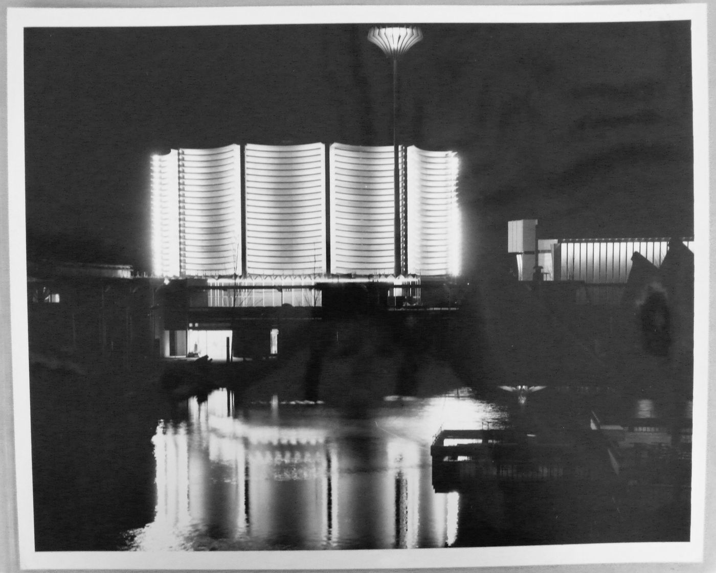 Night view of the Canadian Pacific-Cominco Pavilion, Expo 67, Montréal, Québec