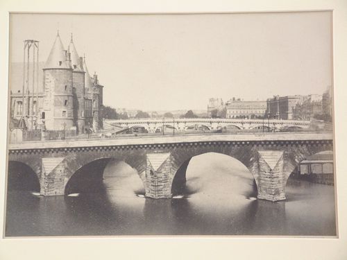 View from the east of Pont au Change and the Conciergerie, Pont-Neuf and Louvre in background, Paris, France