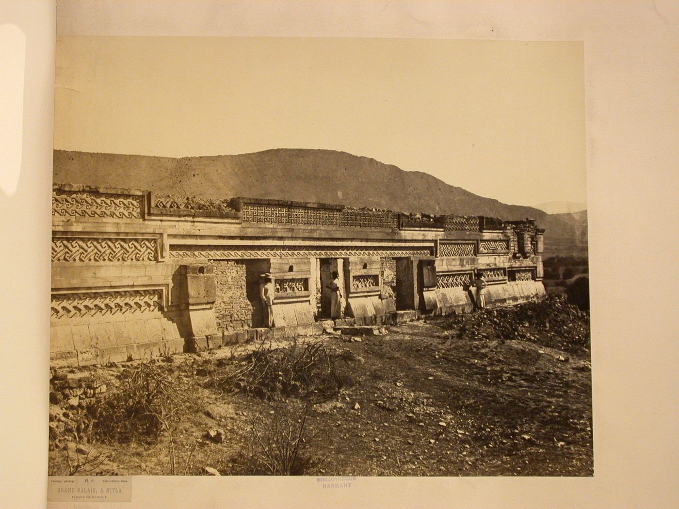 Partial view of the principal façade of the Palace of the Columns, Mitla, Mexico
