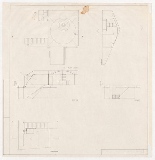 Floor plan and sections for Apartamento J. M. Teixeira, Póvoa de Varzim, Portugal
