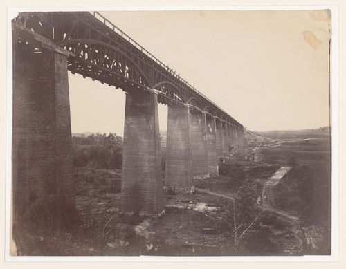 View of High Bridge under renovation, near Farmville, Virginia, United States